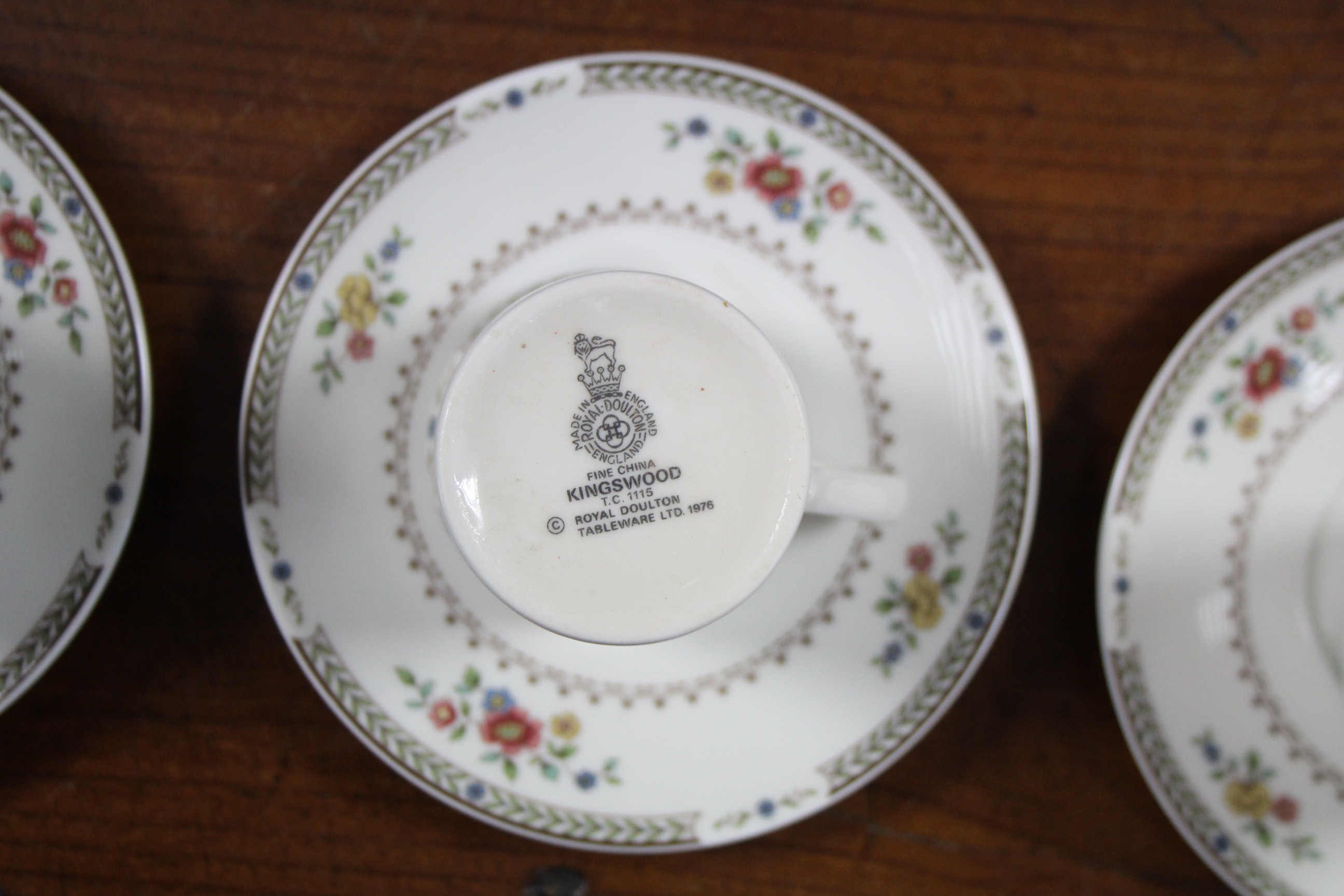 A Royal Doulton china “Kingswood” pattern fifty piece dinner & coffee service (settings for - Image 3 of 4