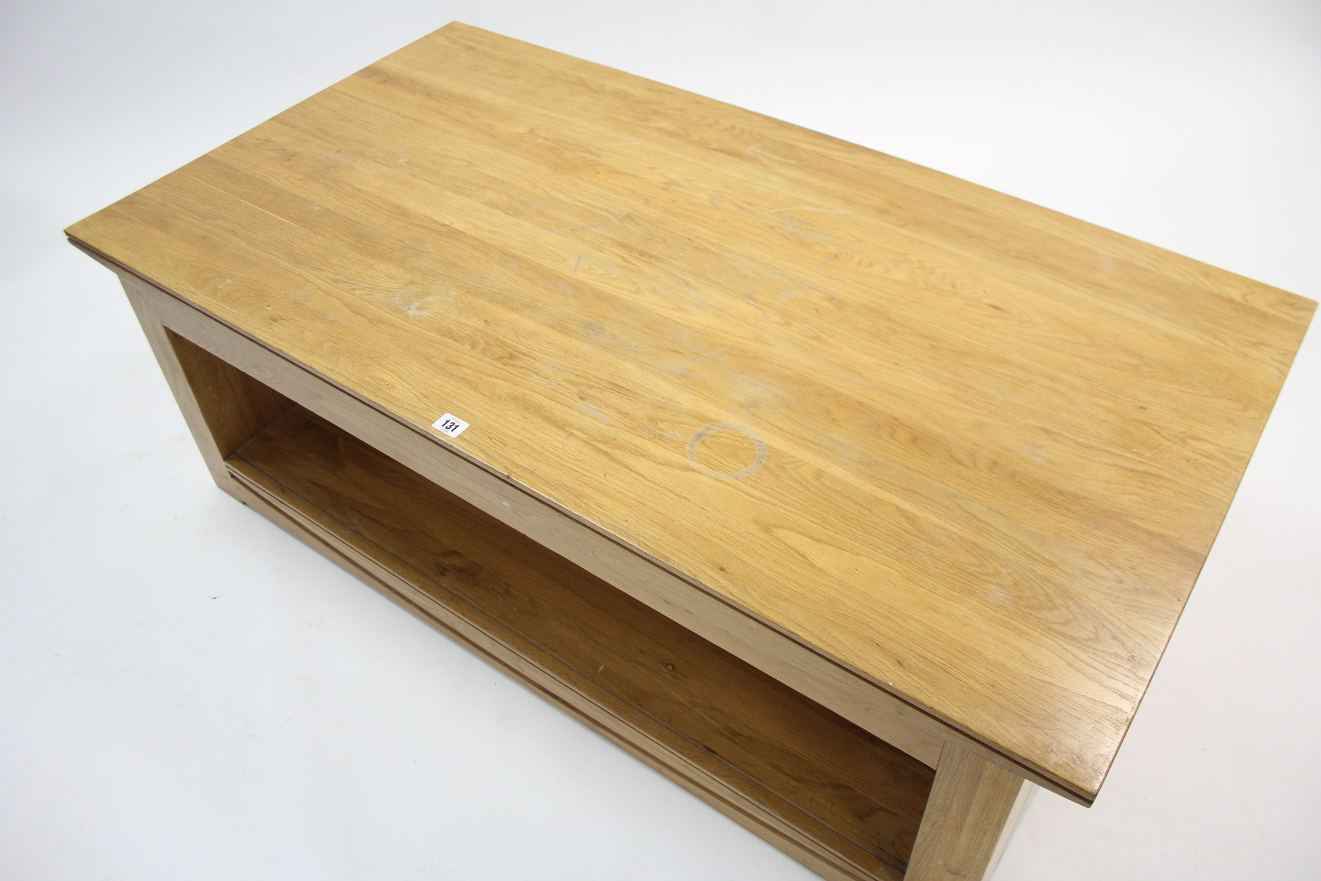 A light oak large rectangular two-tier coffee table, 51” x 27½”. - Image 3 of 3