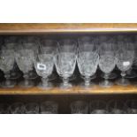 A suite of Stuart cut-glassware comprising fifty items.