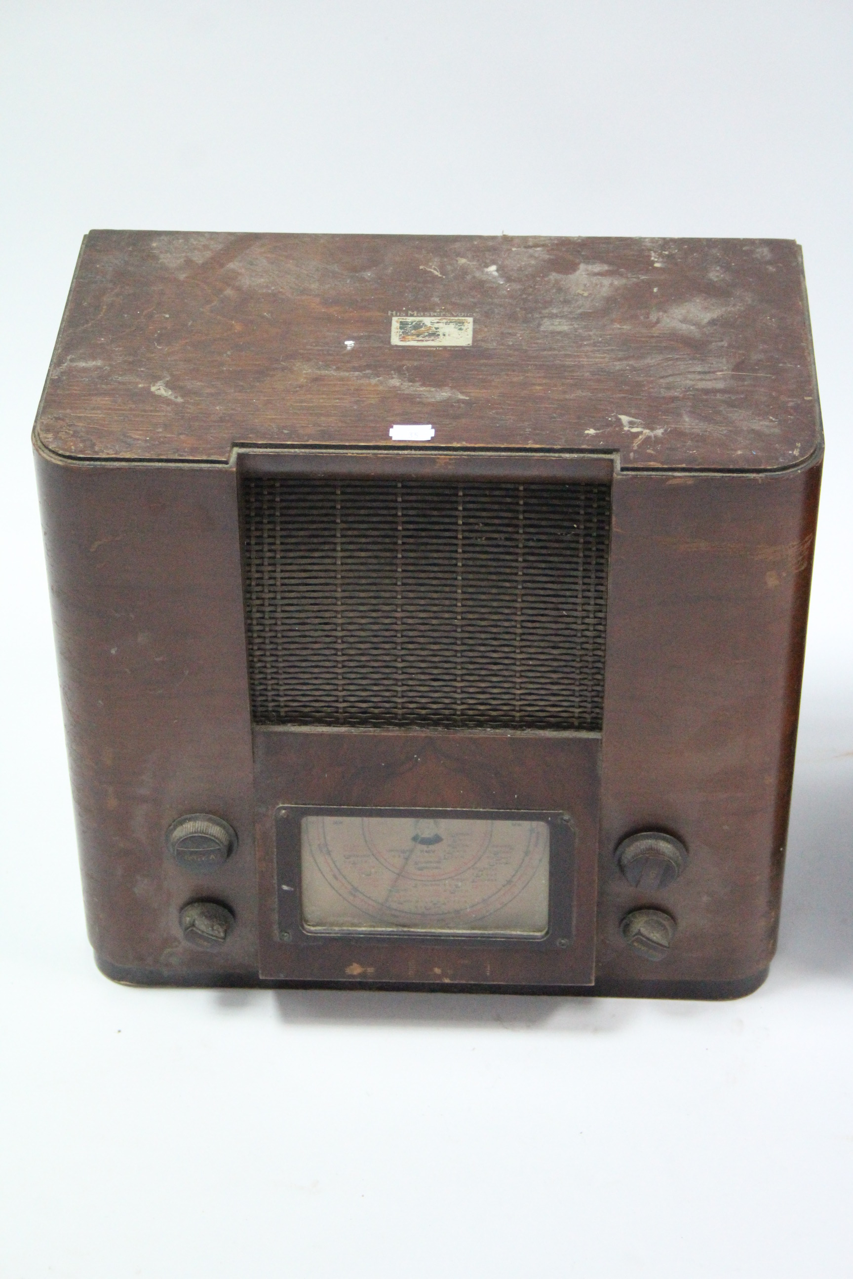 Three vintage HMV valve radios each in wooden case. - Image 2 of 4