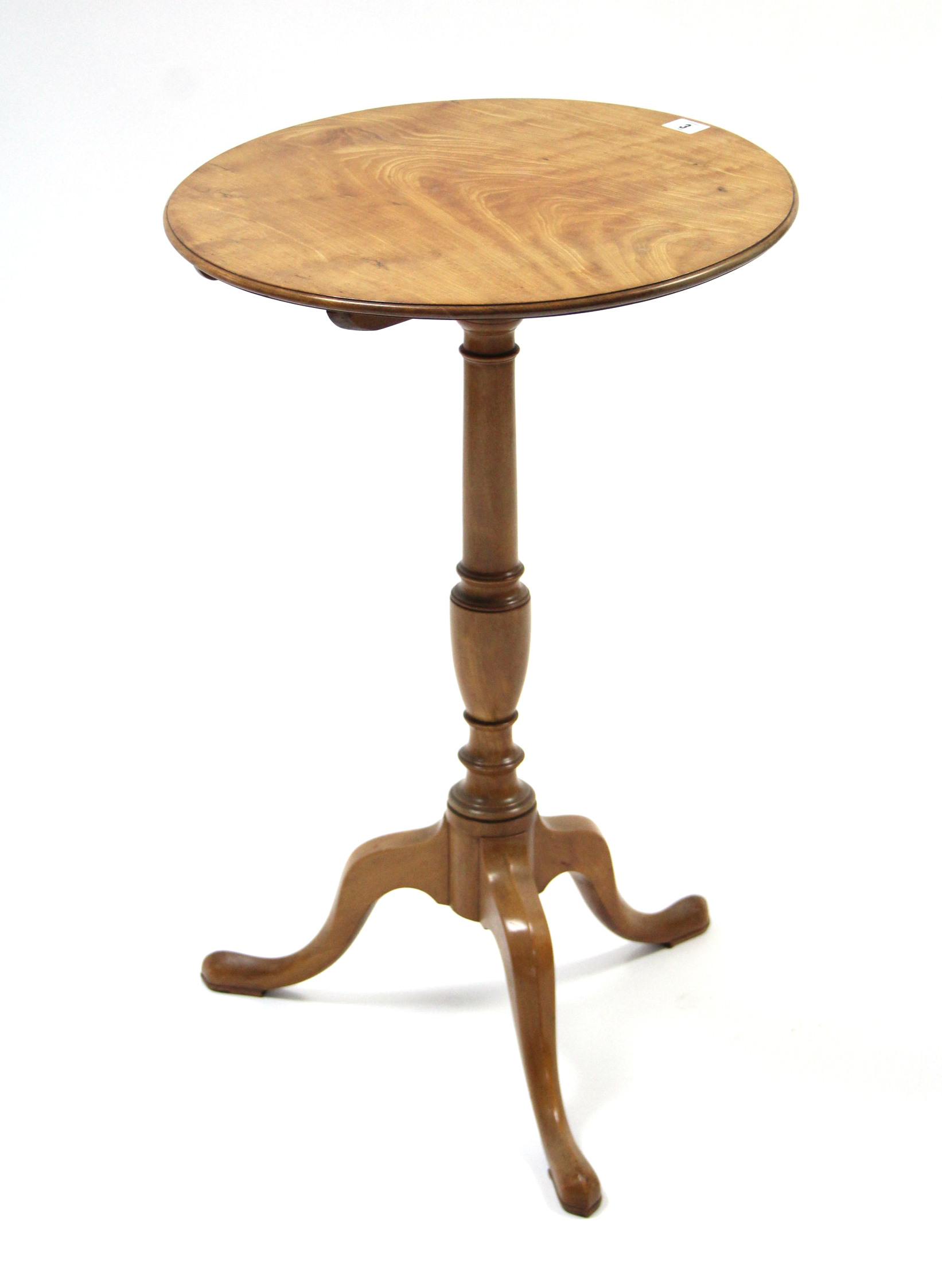 A 19th century tripod table with circular tilt-top, & on vase-turned centre column & three - Image 2 of 2