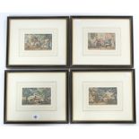 A set of four 19th century hand-coloured hunting engravings after Rowlandson titled: “Morning”, “