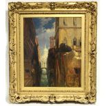 HOLLAND, James. (1799-1870). Santa Maria della Salute, Venice. Signed & dated 1845; oil on canvas: