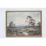 BARCLAY, J. (late 19th/early 20th century). A rural landscape, titled on reverse: “A Surrey Common”.