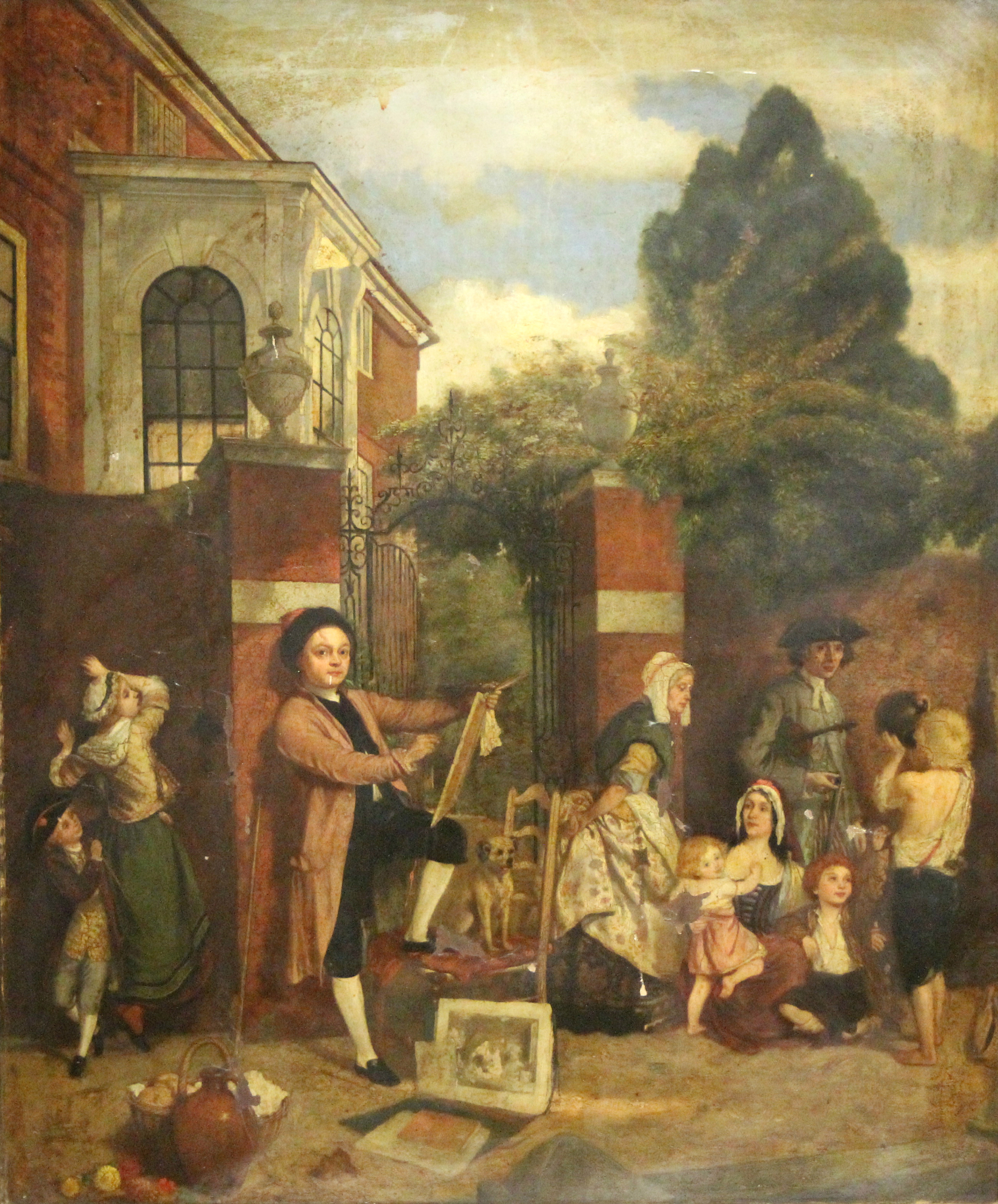 DUVALL, Thomas George (1810-1880). William Hogarth painting a canvas outside his house in