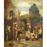 DUVALL, Thomas George (1810-1880). William Hogarth painting a canvas outside his house in