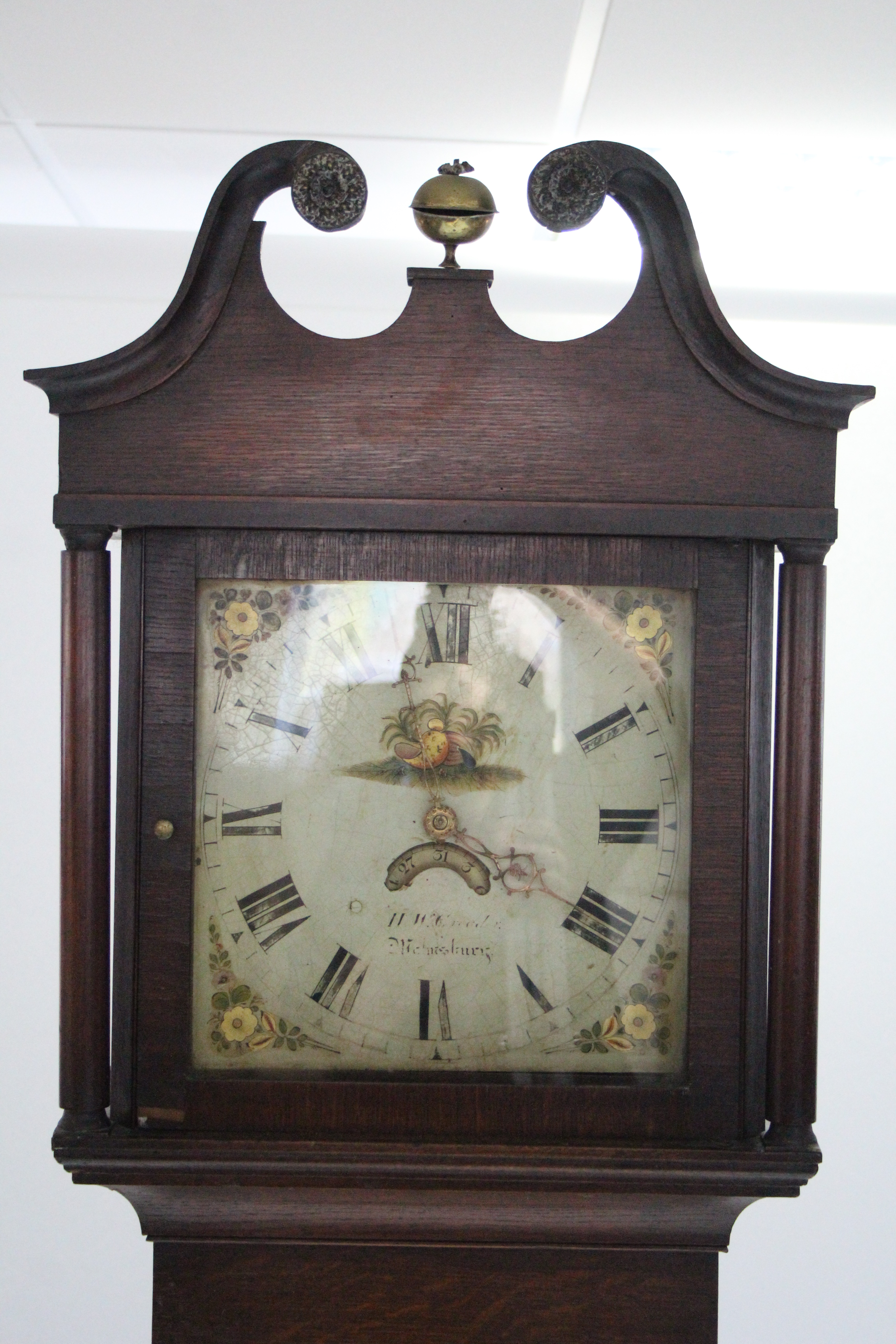 An early 19th century longcase clock, the 12” square painted dial signed: “H. W. Cready, - Image 3 of 7