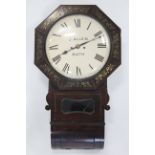 An early Victorian drop-dial wall clock, the 12” diam. painted convex dial inscribed: “J. ALLEN,