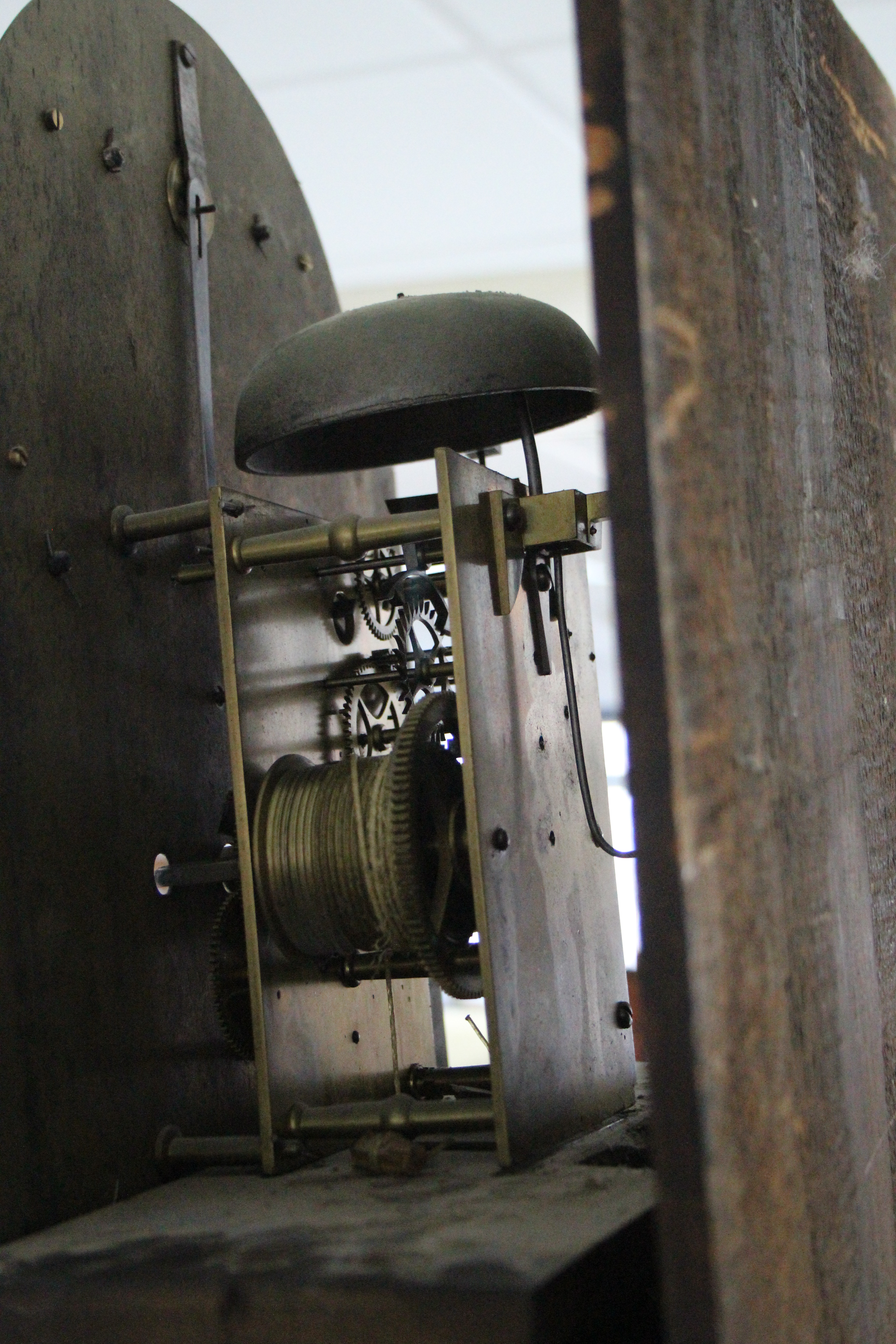 A late 18th century longcase clock, the 12” brass & silvered dial with “strike/silent” dial to the - Image 5 of 6