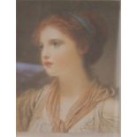 COX, Arthur L., after Greuze. A mezzotint engraving, “Head of a Young Girl”, published 1921 by