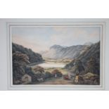 ENGLISH SCHOOL, early 19th century. A view of Brothers Water from the South, with a figure &