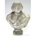 A plaster bust of John Ray, parson & naturalist (1627-1705), after Louis-Francoise Roubiliac (