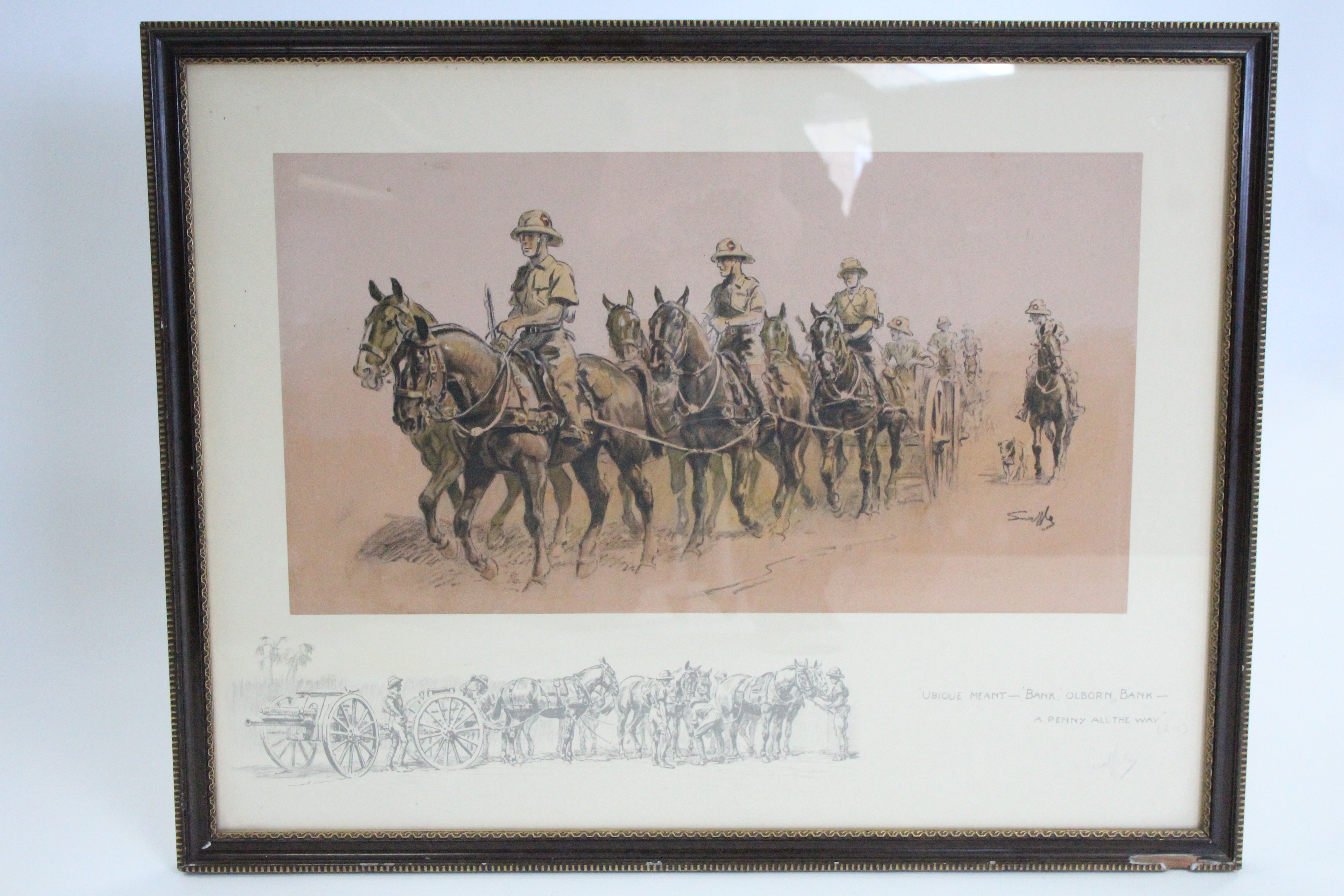 SNAFFLES” – Charles Johnson Payne (1884-1967). A coloured lithograph titled: “Ubique Meant-Bank