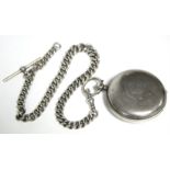 A Victorian silver hunted-cased gent’s pocket watch with black roman numerals & subsidiary seconds