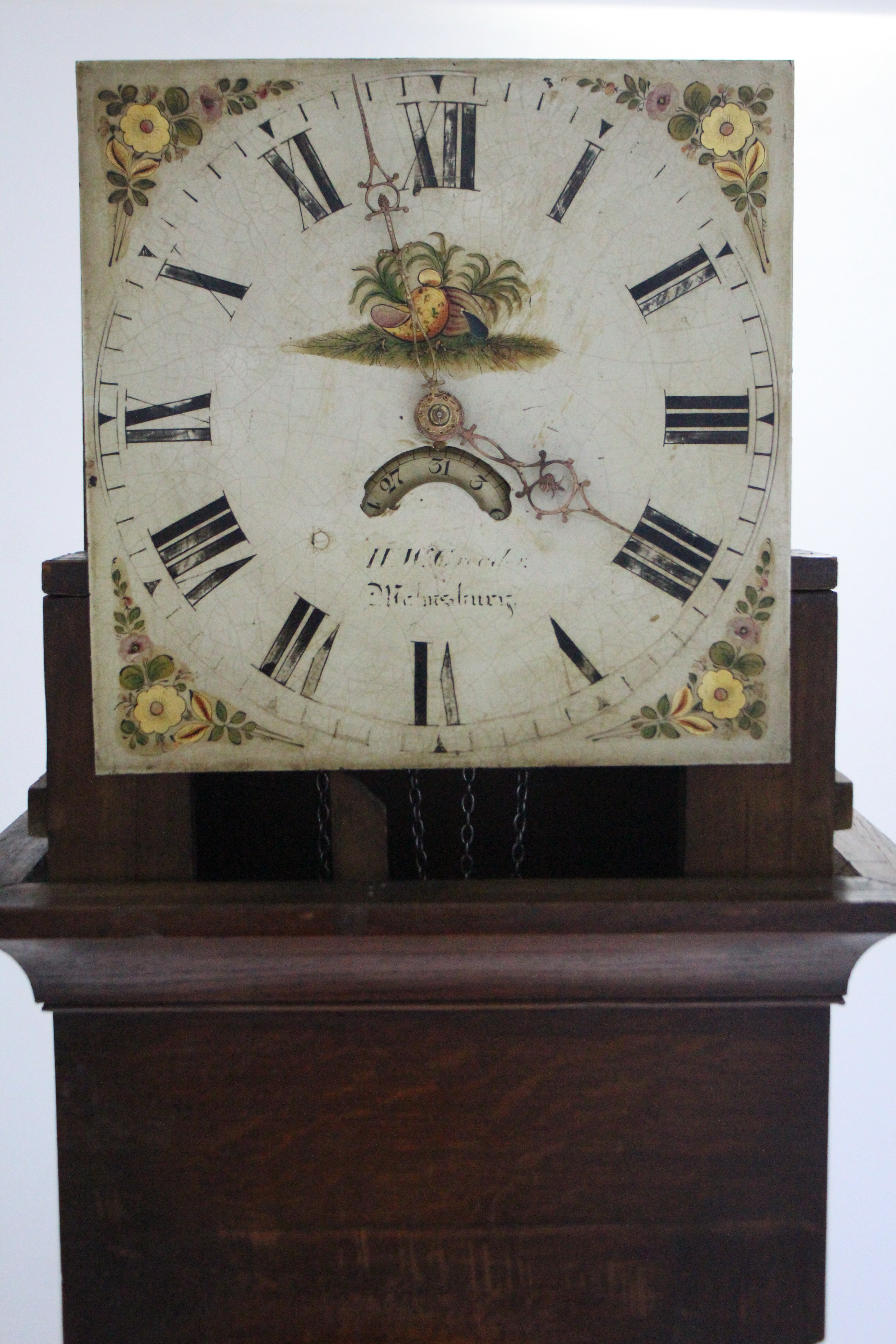 An early 19th century longcase clock, the 12” square painted dial signed: “H. W. Cready, - Image 4 of 7