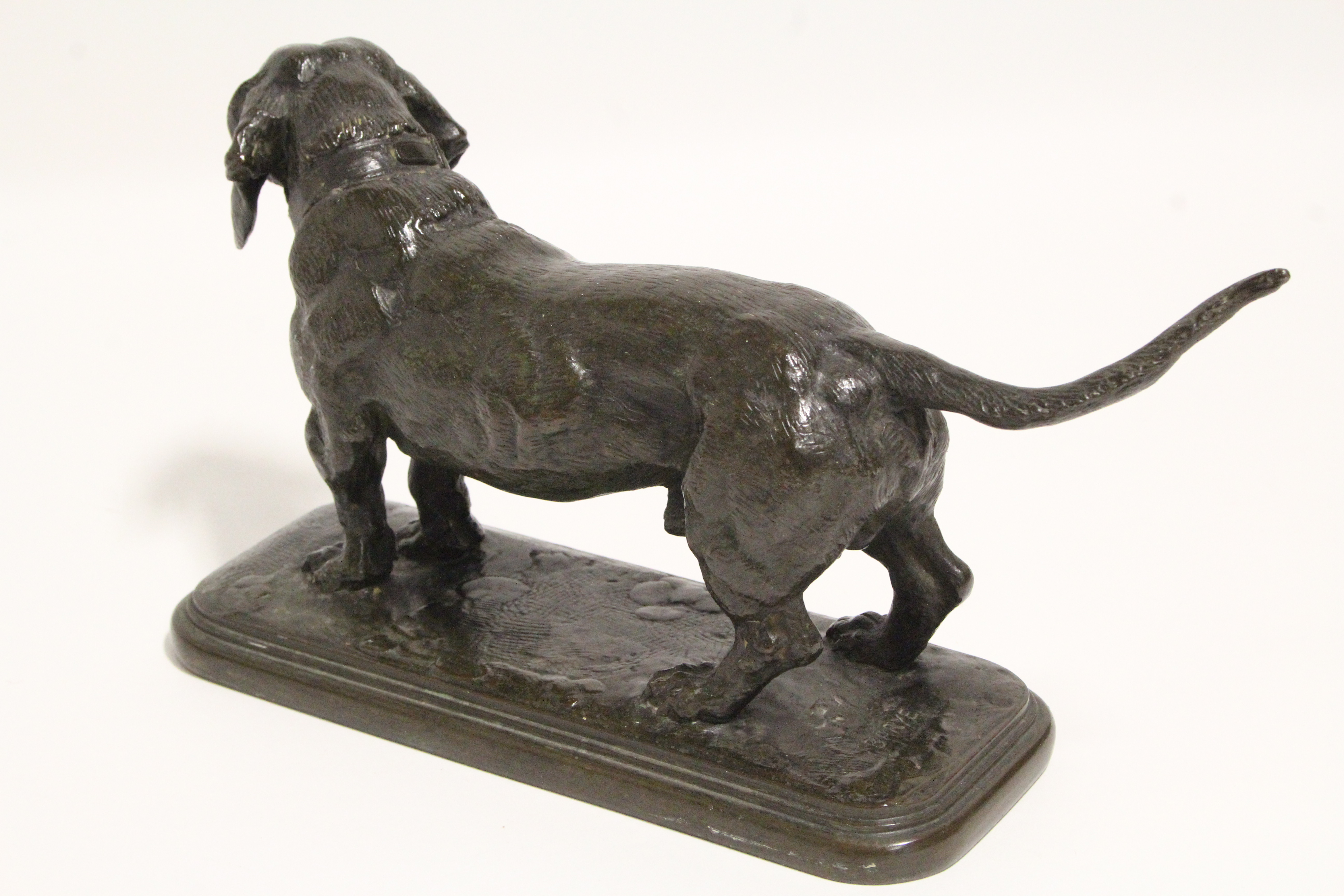 A BRONZE MODEL OF A BASSETT HOUND cast from the model by ANTOINE-LOUIS BARYE (1795-1875), - Image 2 of 5