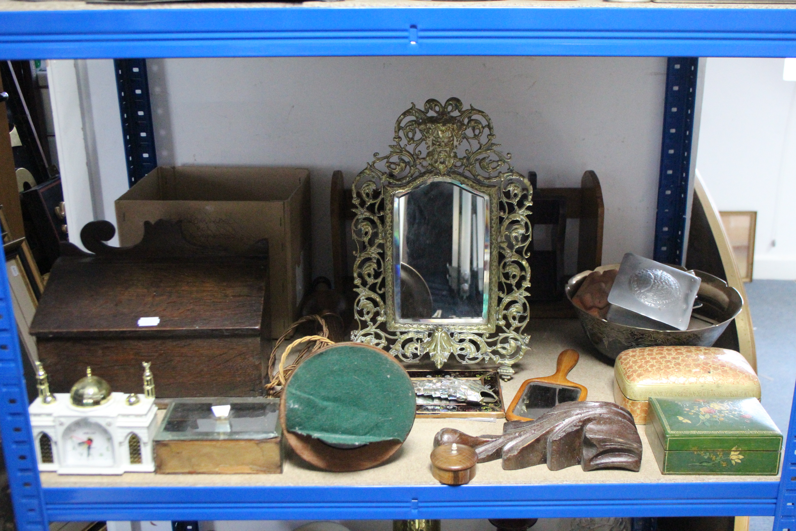 A cast-brass support; together with various trinket boxes; various items of cutlery; & sundry - Image 2 of 3