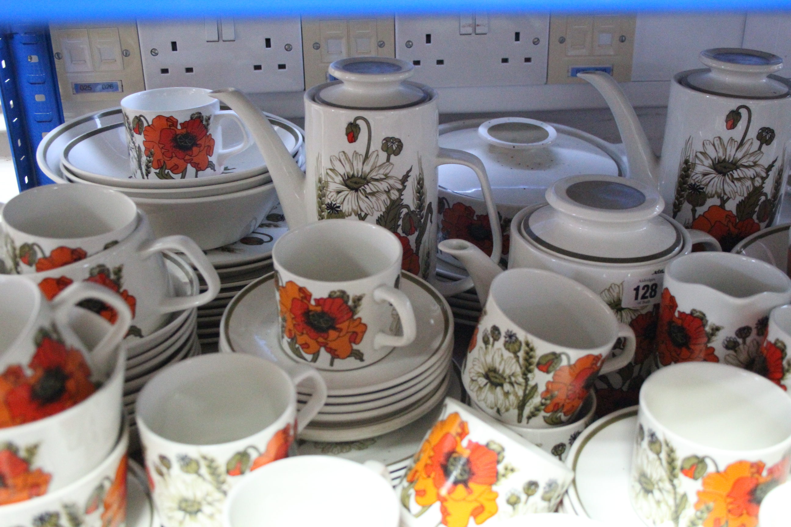 Approximately sixty various items of Meakins “Poppy” pattern dinner, tea & coffeware. - Image 3 of 4