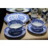 Fifteen Bols blue delft house models; & various other items of decorative china, pottery, &