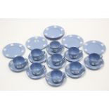 A Wedgwood blue & white jasperware twenty-six piece part tea service.