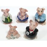 A set of five Wade Nat-West pig money boxes.