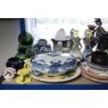 Various items of decorative china; pottery; & glassware, part w.a.f.