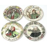 Four Royal Doulton cabinet plates “The Falconer”, “Shakespeare”, “The Jester”, & “The Squire” each