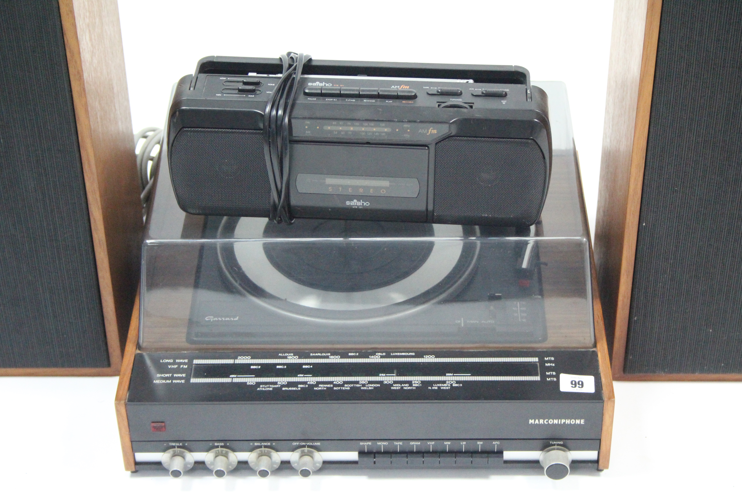 A Marconiphone stereo system (model 4H51); & a Saisho portable radio/ cassette recorder, both w.o. - Image 3 of 3