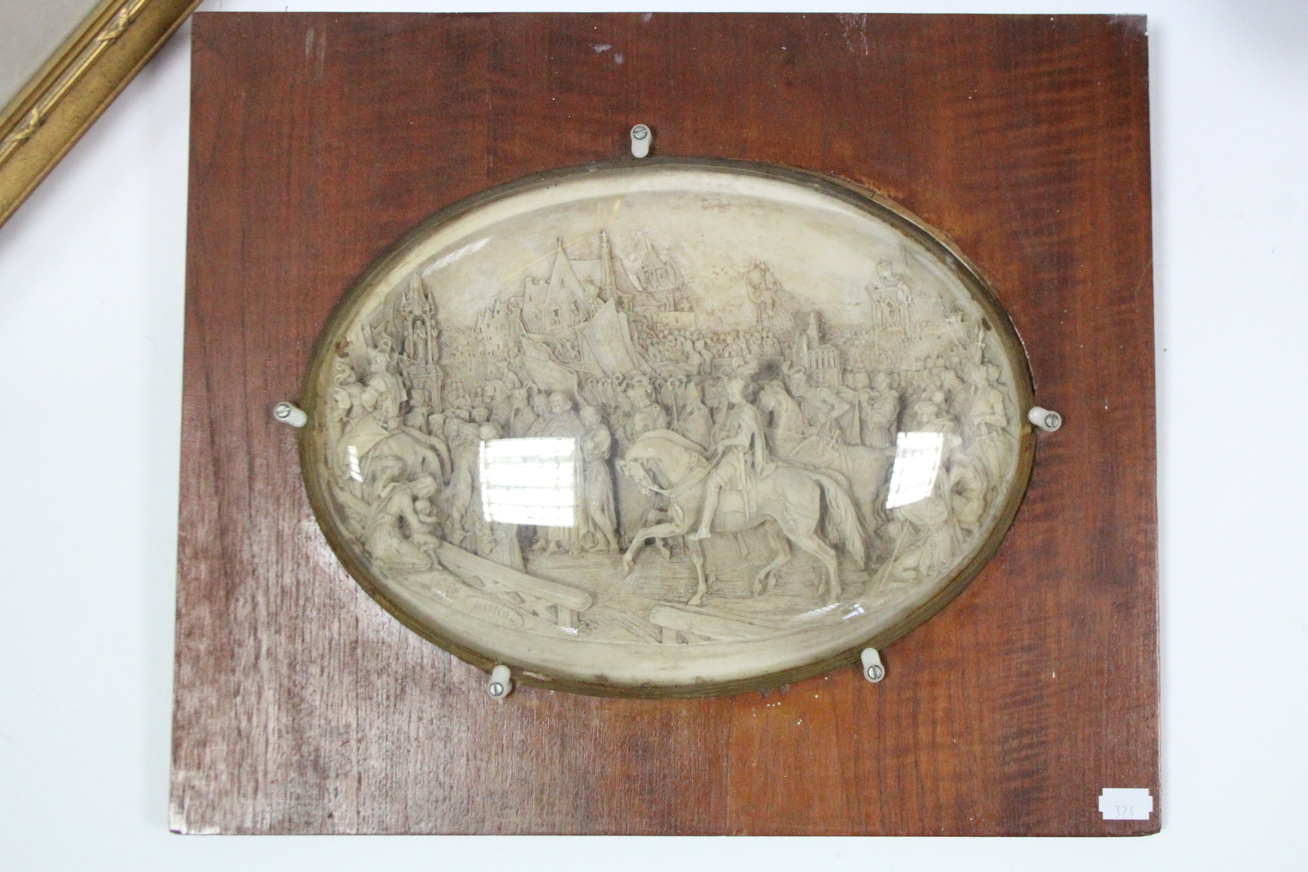 Eight decorative pictures; a composition oval wall plaque; & a set of kitchen scales, with weights. - Image 2 of 10