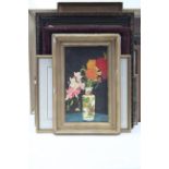 Three wall mirrors; & various decorative paintings & prints.