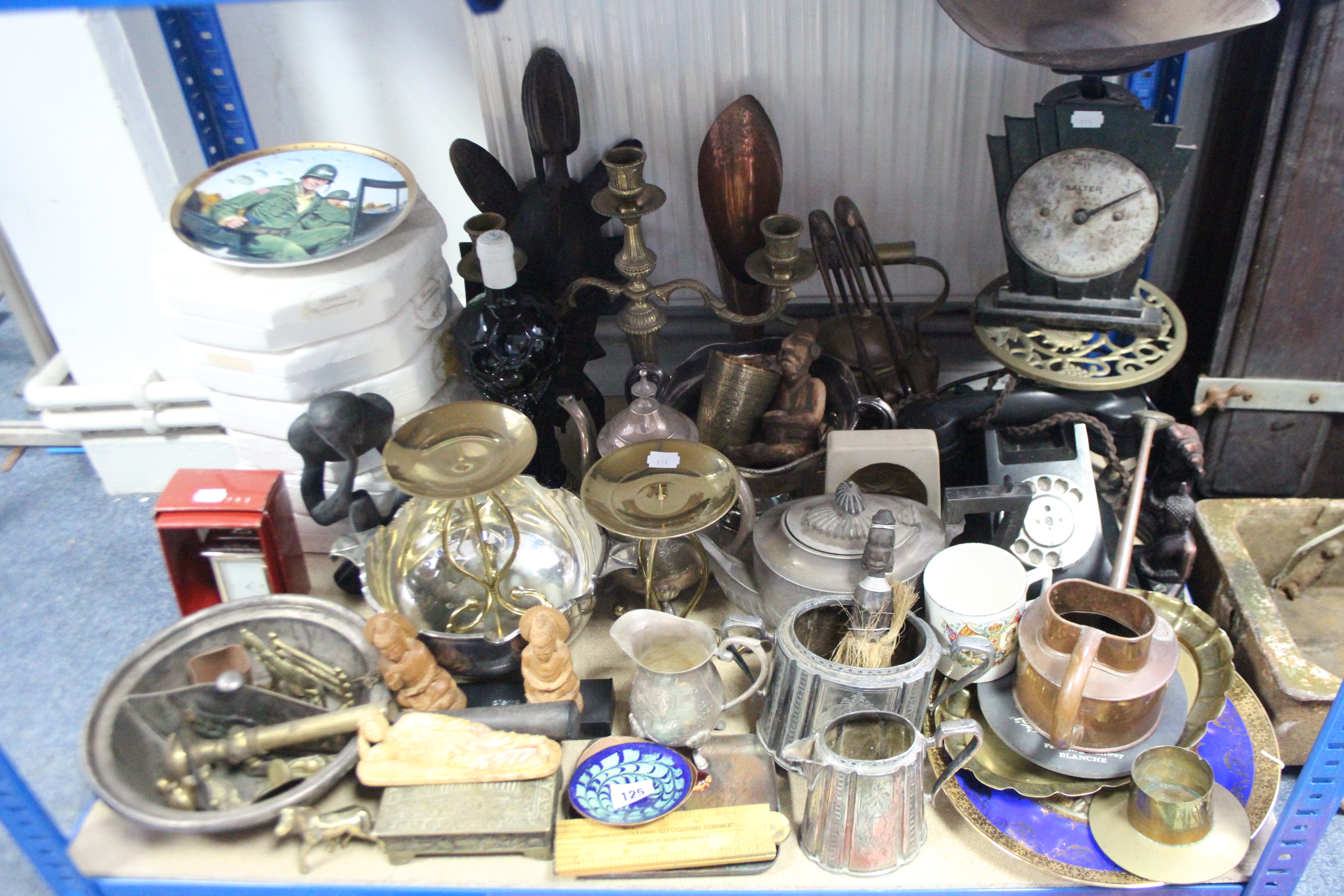 Various items of platedware; metalware; china etc.