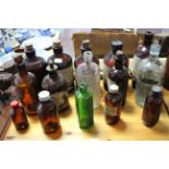 A collection of chemist’s bottles; a chemist’s certificate; a child’s scooter, etc.