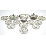 An early 19th century Zacharia Boyle "Chinese Flora" pattern part dinner service, circa 1823-8,