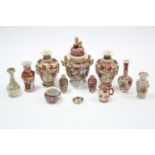 Eleven various Satsuma pottery vases, jugs, & bowls, part w.a.f. together with ten various Sylvac