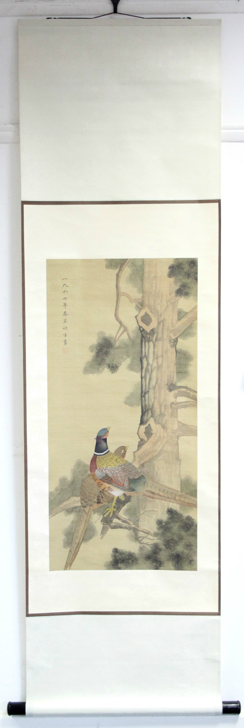 *LOT WITHDRAWN* Chinese School, a scroll painting of an equestrian warrior, 28” x 18”; & another - Image 2 of 5