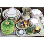 Various items of decorative china; pottery; glassware etc. part w.a.f.