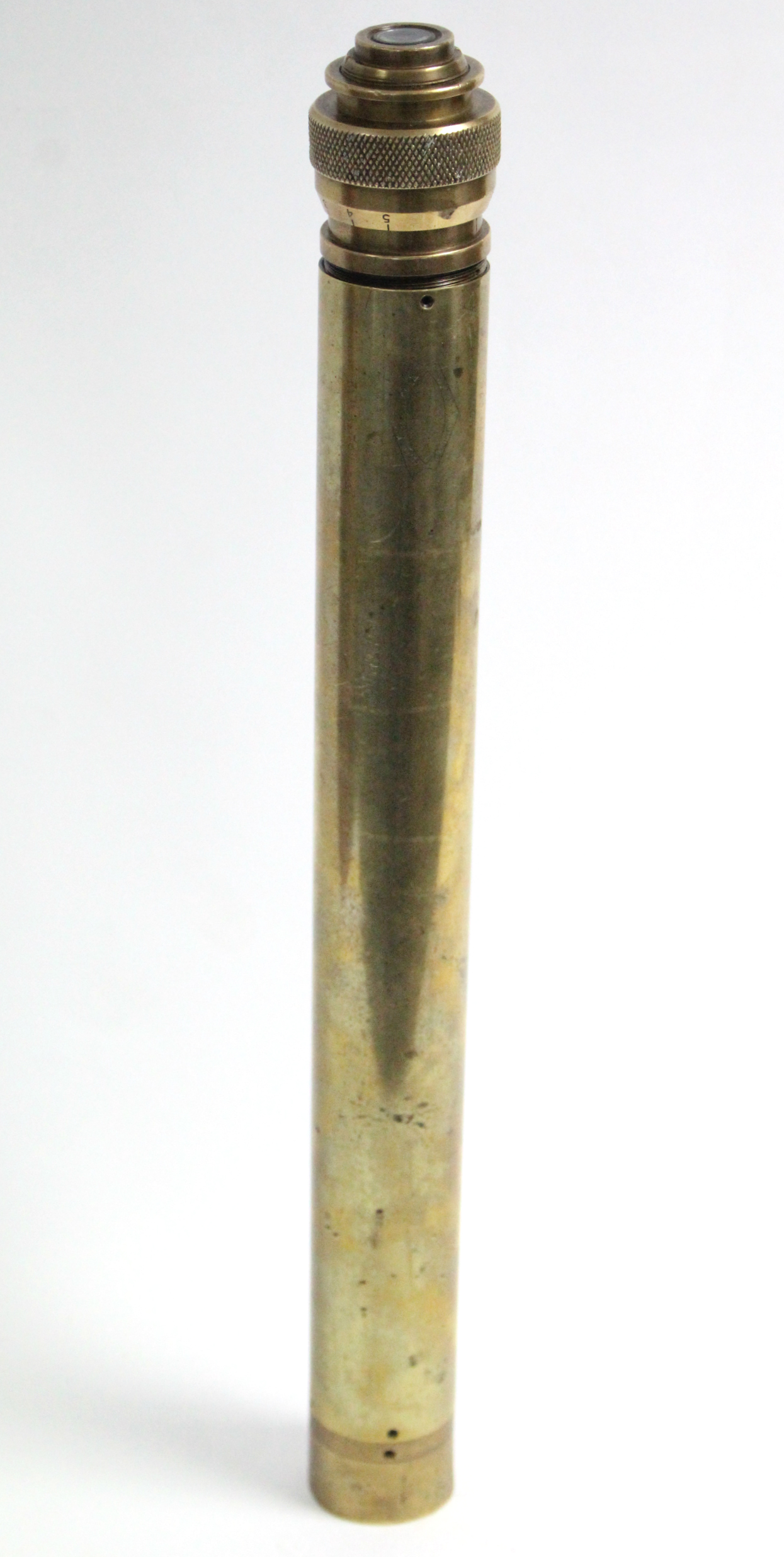 A British WWII brass telescope by W. Ottway & Co. of Ealing London (1940, No. 675), 19½” long. - Image 6 of 6