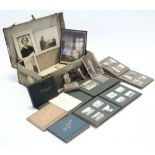 A collection of early-mid 20th century family photographs including military & sporting, contained