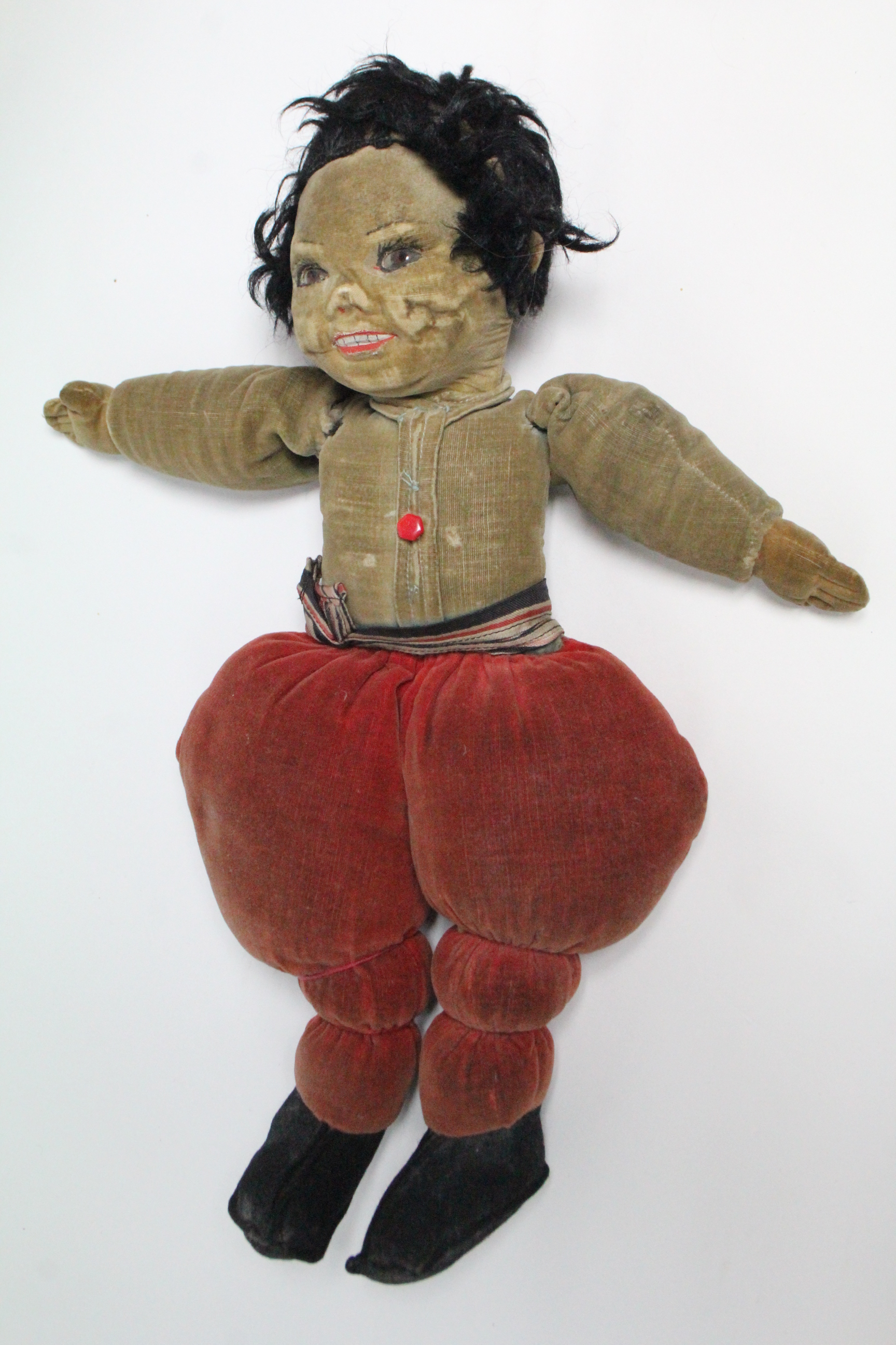 A Lenci-type cloth girl doll, dressed, 16” tall; together with two teddy bears; various items of - Image 2 of 7
