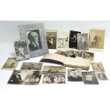 Approximately thirty various loose postcards & photographs, early-mid 20th century; & an early
