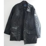 An Italian black leather gent’s jacket (size XL).