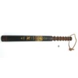 A reproduction painted wooden ceremonial truncheon inscribed: “CITY of BATH 1863”, 17” long;