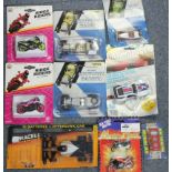 Forty-eight various scale model cars, motorbikes, aeroplanes, etc., boxed & un-boxed.