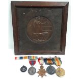 A First World War trio awarded to Dvr. A. Cox, A. S. C.; 1914-15 Star, British War Medal, &