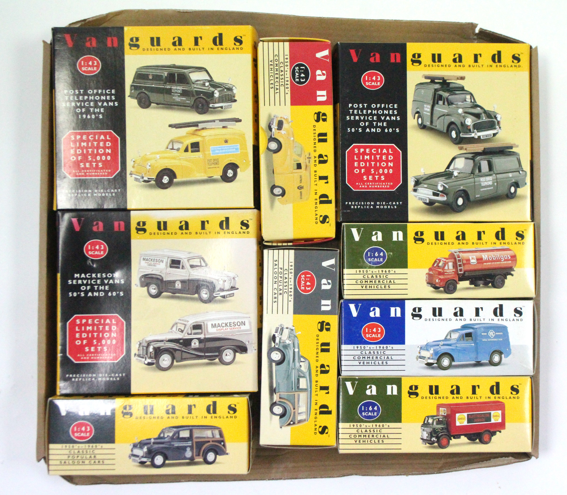 Twelve various Vanguard scale model vehicles, all boxed.