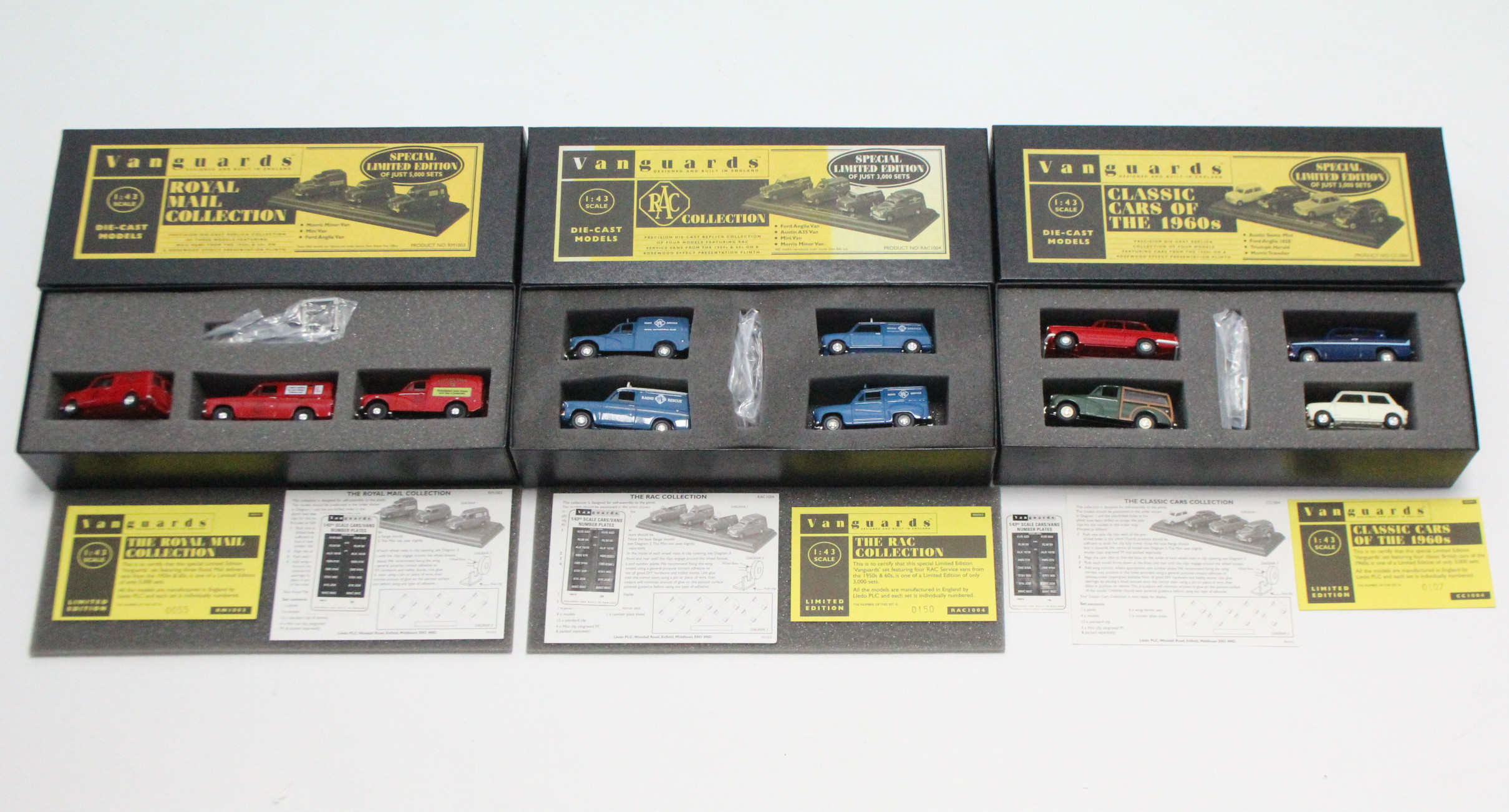 Three Vanguards Special Limited Edition sets “Classic Cars of The 1960’s” (Ltd. Ed. No. 0107/