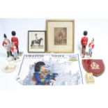 Various ornaments, figures, etc., all relating to the British Army & Royal Navy.