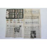 Various mixed cigarette cards, in one album & loose; & various vintage newspapers.