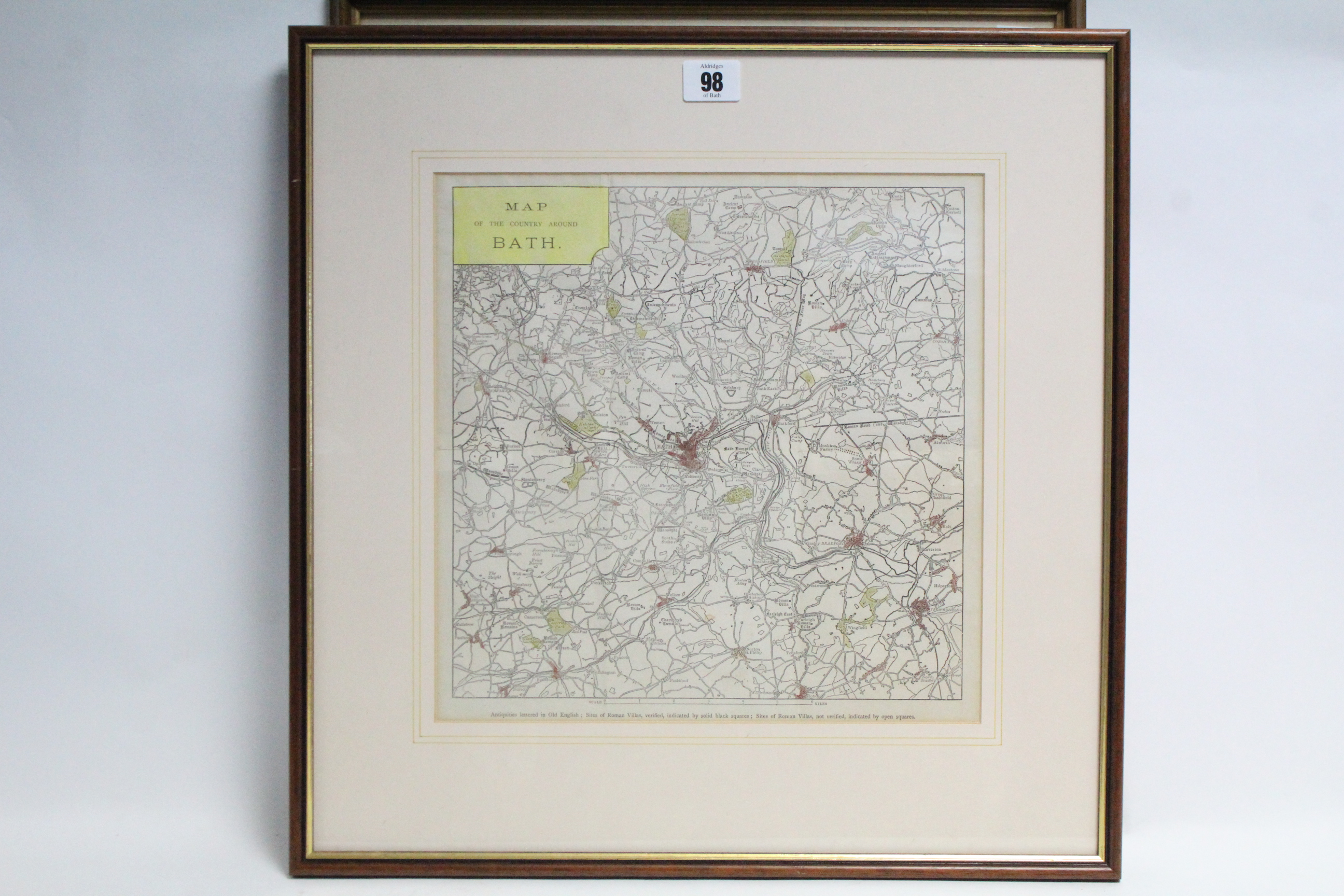Two reprinted coloured maps of “Bath”, 11¾” x 11¾”, & 10¾” x 13¾”, each in glazed frame. - Image 3 of 3