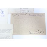 *PLEASE NOTE* AN INTERESTING COLLECTION OF AUTOGRAPH LETTERS, including the signatures of T. S. Ell